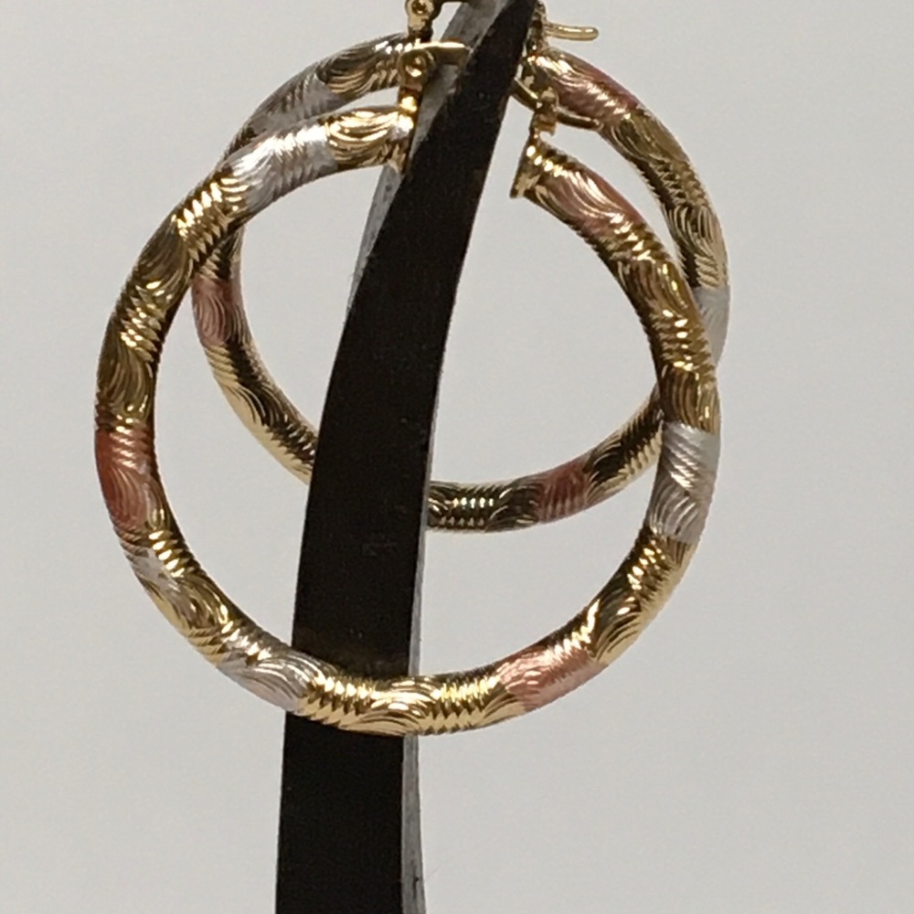 Hoops Tri color Earrings 14kt Gold Filled